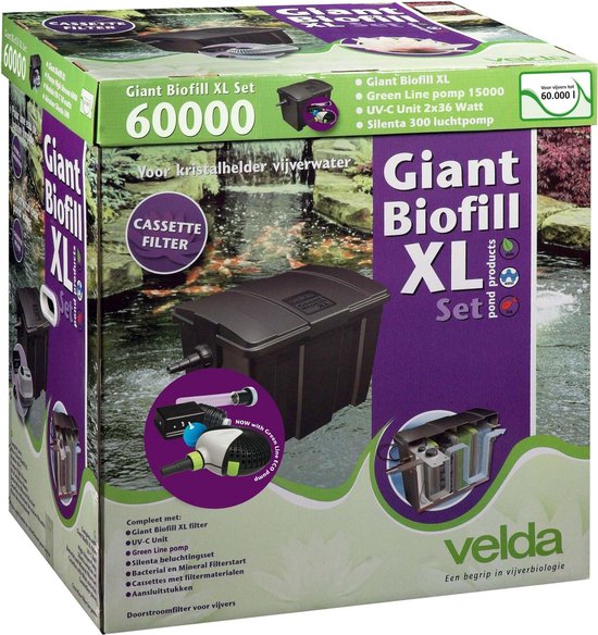 nauwkeurig Koor spelen Velda Vijverpomp Vijverfilter Giant Biofill XL set 15000 | bol.com