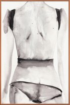 JUNIQE - Poster met kunststof lijst Slap -20x30 /Grijs & Wit