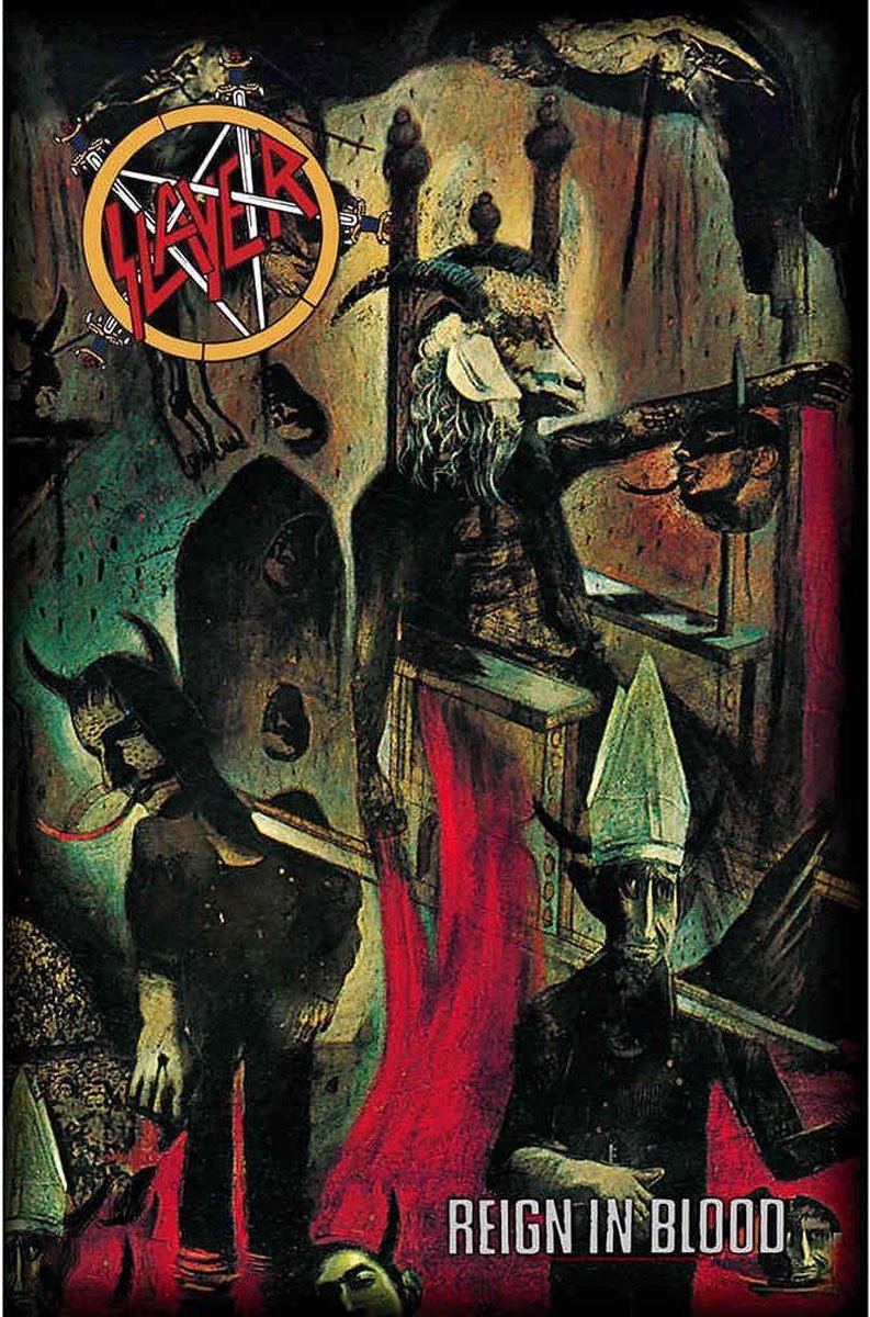 Rock Off Slayer Textiel Poster Flag Reign in Blood Multicolours