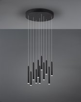 TRIO Leuchten Tubular - Hanglamp - Zwart - Dimbaar - In hoogte verstellbaar