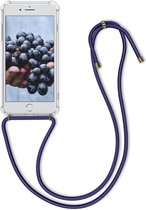 kwmobile telefoonhoesje compatibel met Apple iPhone 7 Plus / 8 Plus - Hoesje met koord - Back cover in transparant / blauw