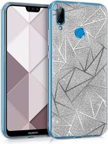 kwmobile telefoonhoesje voor Huawei P20 Lite - Hoesje voor smartphone in zilver - Glitter Vlakken design