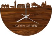 Skyline Klok Coevorden Palissander hout - Ø 40 cm - Woondecoratie - Wand decoratie woonkamer - WoodWideCities
