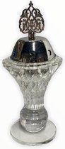 Bakhour Houder Kristal Kroon Zilver