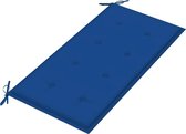 vidaXL Tuinbank met koningsblauw kussen 112 cm massief teakhout