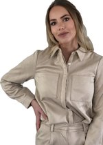 Faux suede blouse