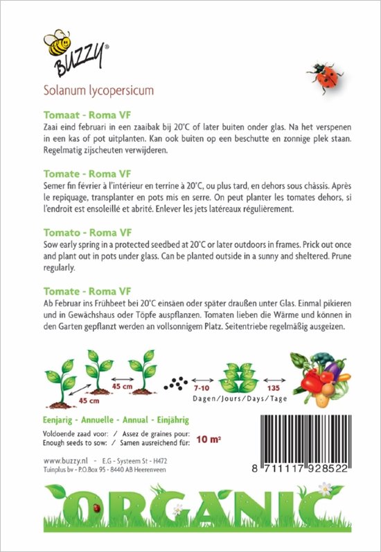 Buzzy® Organic - Tomaat Roma (BIO) - Buzzy® Organic