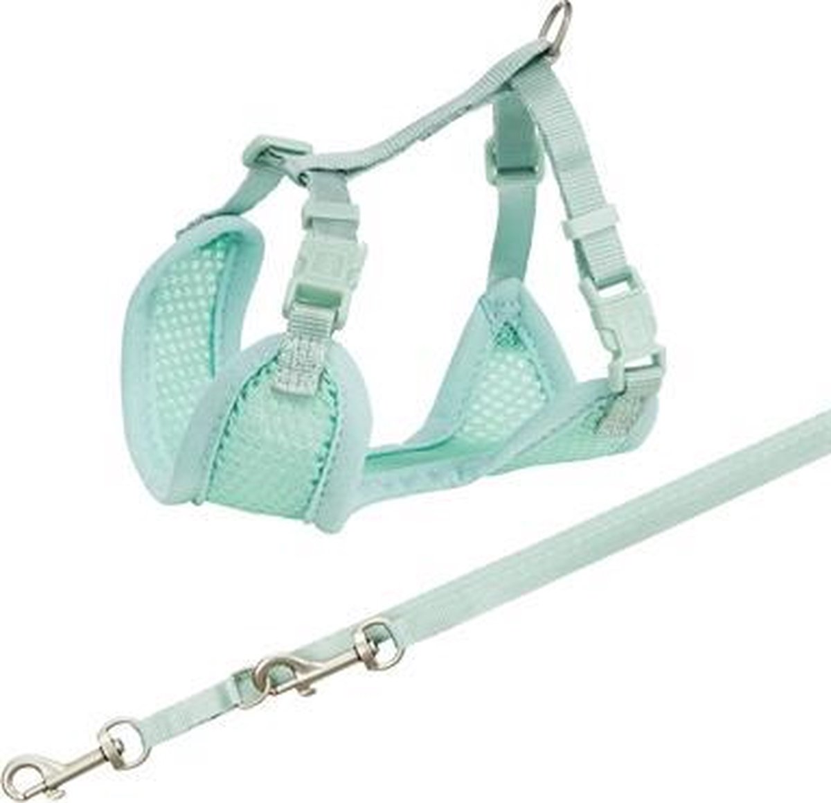 Trixie junior puppytuig soft met riem mintgroen - 26-34x1 cm / 2 mtr - 1 stuks