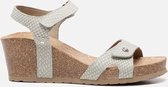 Panama Jack Julia Snake B804 sandalen met sleehak grijs - Maat 38
