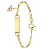 Lucardi - Meisjes - Armbandje met hanger met plating - Hart - Zirkonia - Cadeau - Echt Zilver - Goudkleurig