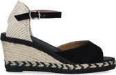 Manfield - Dames - Zwarte suède sleehakken met details - Maat 37