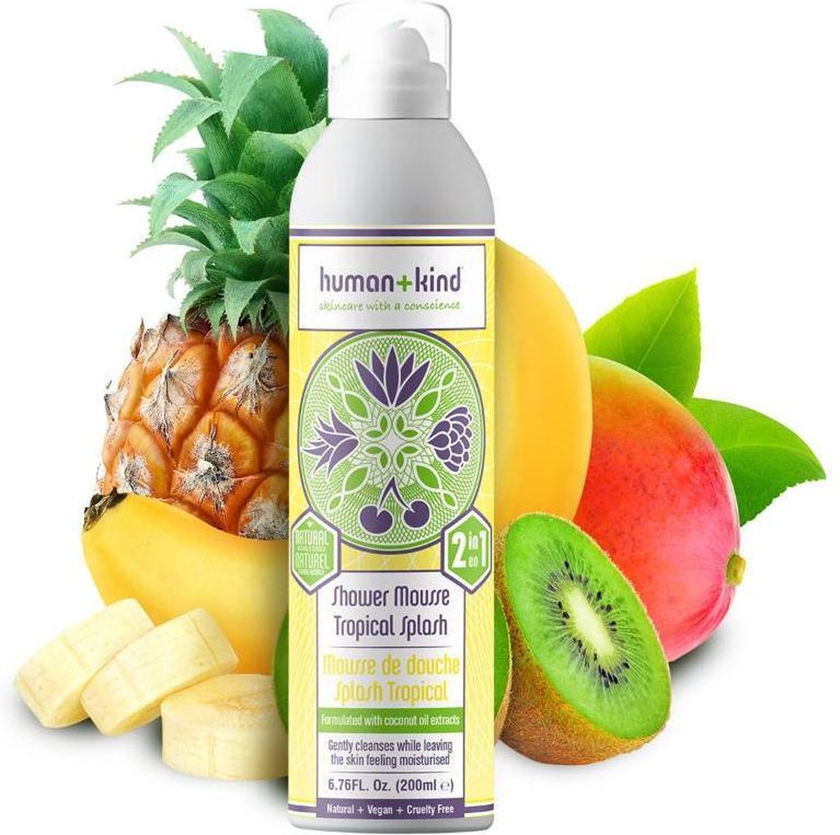 Human + Kind Shower Mousse Tropical Splash Vegan - 200ml