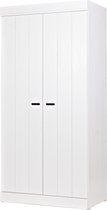 WOOOD Connect Kledingkast 2-Deurs - Grenen - Wit - 195x94x53