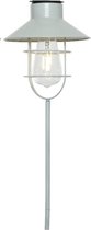 4x stuks buiten/tuin LED solar verlichting op pin wit 65 cm - Tuinverlichting - Tuinlampen - Solarlampen op prikker