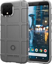 Google Pixel 4 Hoesje - Mobigear - Rugged Shield Serie - TPU Backcover - Grijs - Hoesje Geschikt Voor Google Pixel 4