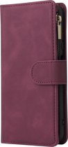 Huawei P40 Lite Hoesje - Mobigear - Zipper Serie - Kunstlederen Bookcase - Rood - Hoesje Geschikt Voor Huawei P40 Lite
