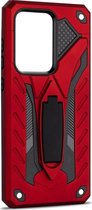 Samsung Galaxy S20 Ultra Hoesje - Mobigear - Armor Stand Serie - Hard Kunststof Backcover - Rood - Hoesje Geschikt Voor Samsung Galaxy S20 Ultra