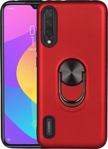 Xiaomi Mi A3 Hoesje - Mobigear - Armor Ring Serie - Hard Kunststof Backcover - Rood - Hoesje Geschikt Voor Xiaomi Mi A3