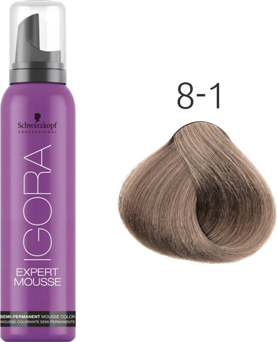 Bol.com Kleurenschuim Schwarzkopf Igora Nº 8-1 Rubio Claro Ceniza Mousse 100 ml aanbieding