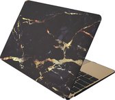 Apple MacBook Pro 13 (2012-2015) Case - Mobigear - Marmer Serie - Hardcover - Zwart / Goud - Apple MacBook Pro 13 (2012-2015) Cover