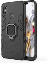 Xiaomi Mi 8 Hoesje - Mobigear - Armor Ring Serie - Hard Kunststof Backcover - Zwart - Hoesje Geschikt Voor Xiaomi Mi 8