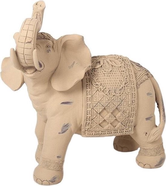 Dieren beeldje Indische olifant 21 x 10 x 20,50 cm - Olifanten beeldjes van keramiek