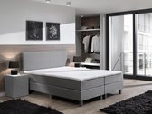Boxspring inclusief Topdekmatras - Grijs - 90x210 - Eenpersoons Bed