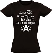 Good girls go to heaven, bad girls go to Antwerpen dames t-shirt | Antwerp | Zwart
