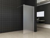 Saqu Splash Douchewand - met Chroom Muurprofiel - 90x200 cm - Nano Matglas - Inloopdouche