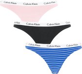 Calvin Klein - dames strings 3-pack stripe & multi - XS