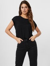 Vero Moda T-shirt Vmlava Plain Ss Top Lurex Strip Ga 10250488 Black/black Lurex Dames Maat - XS