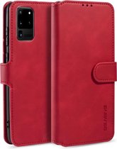 CaseMe - Samsung Galaxy S20 Ultra Hoesje - Met Magnetische Sluiting - Ming Serie - Leren Book Case - Rood