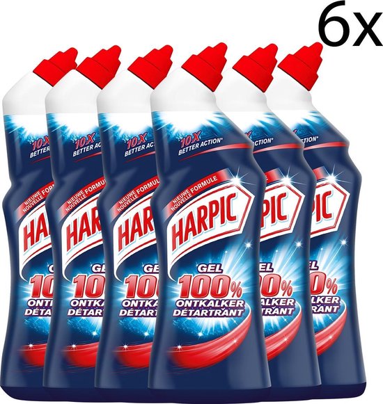 Harpic - Gel WC - 100% Détartrant - 6 x 750 ml