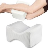 Buxibo Beenkussen - Ergonomische Kussen inclusief Memoryfoam - Comfortabel Zijslapen - Kniekussen/Zijkussen/Beenkussen - Geschikt voor Zwangere Vrouwen - 25x20x15CM -