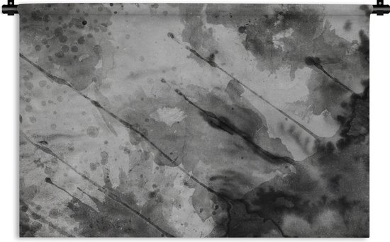 server Correspondent band Wandkleed Waterverf Abstract - Abstract werk gemaakt van waterverf en grijze  tinten... | bol.com