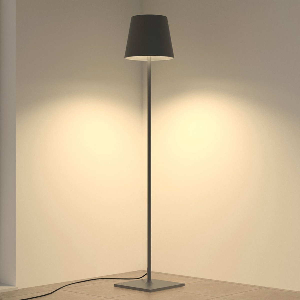 Lucande - Terraslampen - 3 lichts - drukgegoten aluminium - H: 150 cm - E27 - donkergrijs