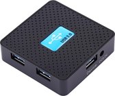 4 poorten USB 3.0 HUB met 80 cm USB-kabel, 5 Gbps Super Speed, Plug and Play (zwart)
