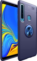 lenuo schokbestendige TPU-hoes voor Samsung Galaxy A9 (2018), met onzichtbare houder (blauw)