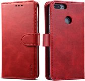 Voor Huawei P Smart GUSSIM zakelijke stijl horizontale flip lederen tas met houder & kaartsleuven & portemonnee (rood)