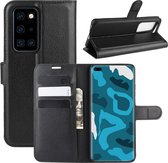 Voor Huawei P40 Pro Litchi Texture Horizontal Flip beschermhoes met houder & kaartsleuven & portemonnee (zwart)