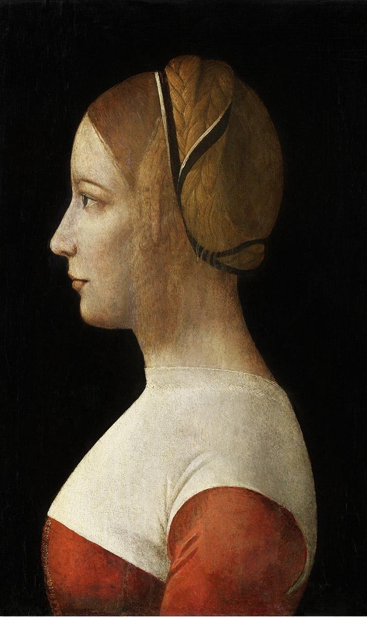 Schilderij - portret van vrouw -uit 1830 - Collectie ART Facsimile - Dibond wit - 70x118cm