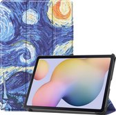 Samsung Galaxy Tab S7 Hoes - Mobigear - Tri-Fold Serie - Kunstlederen Bookcase - The Starry Night - Hoes Geschikt Voor Samsung Galaxy Tab S7