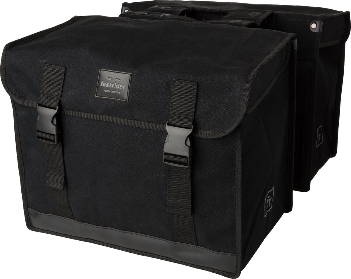 Fastrider Canvas 37 Dubbele Fietstas Zwart - 65L