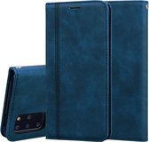 Voor Samsung Galaxy S20 Plus Frosted Business Magnetische Horizontale Flip PU Leather Case met houder & kaartsleuf & Lanyard (blauw)