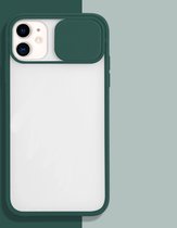 Voor iPhone 11 Pro Sliding Camera Cover Design TPU beschermhoes (donkergroen)