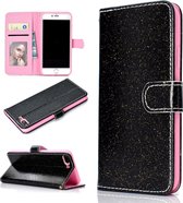 Voor iPhone 7 Plus Glitterpoeder Horizontale Flip Leren Case met Kaartsleuven & Houder & Fotolijst & Portemonnee (Zwart)