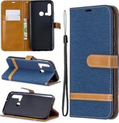 Kleuraanpassing Denim Texture Horizontale Flip Leather Case met houder & kaartsleuven & portemonnee & lanyard voor Huawei P20 lite (2019) / nova 5i (donkerblauw)