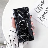 Glossy Marble Folding Bracket Anti-drop TPU Case voor Huawei P30 Pro (Z30)