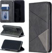 Ruit textuur horizontale flip magnetische lederen tas met houder en kaartsleuven en portemonnee voor iPhone 11 Pro (zwart)