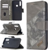 Voor Huawei P Smart Z Bijpassende kleur Krokodiltextuur Horizontale flip PU lederen tas met houder & kaartsleuven & portemonnee (grijs)